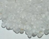 25 grams of 3x7mm White Lined Matte Crystal Farfalle Seed Beads